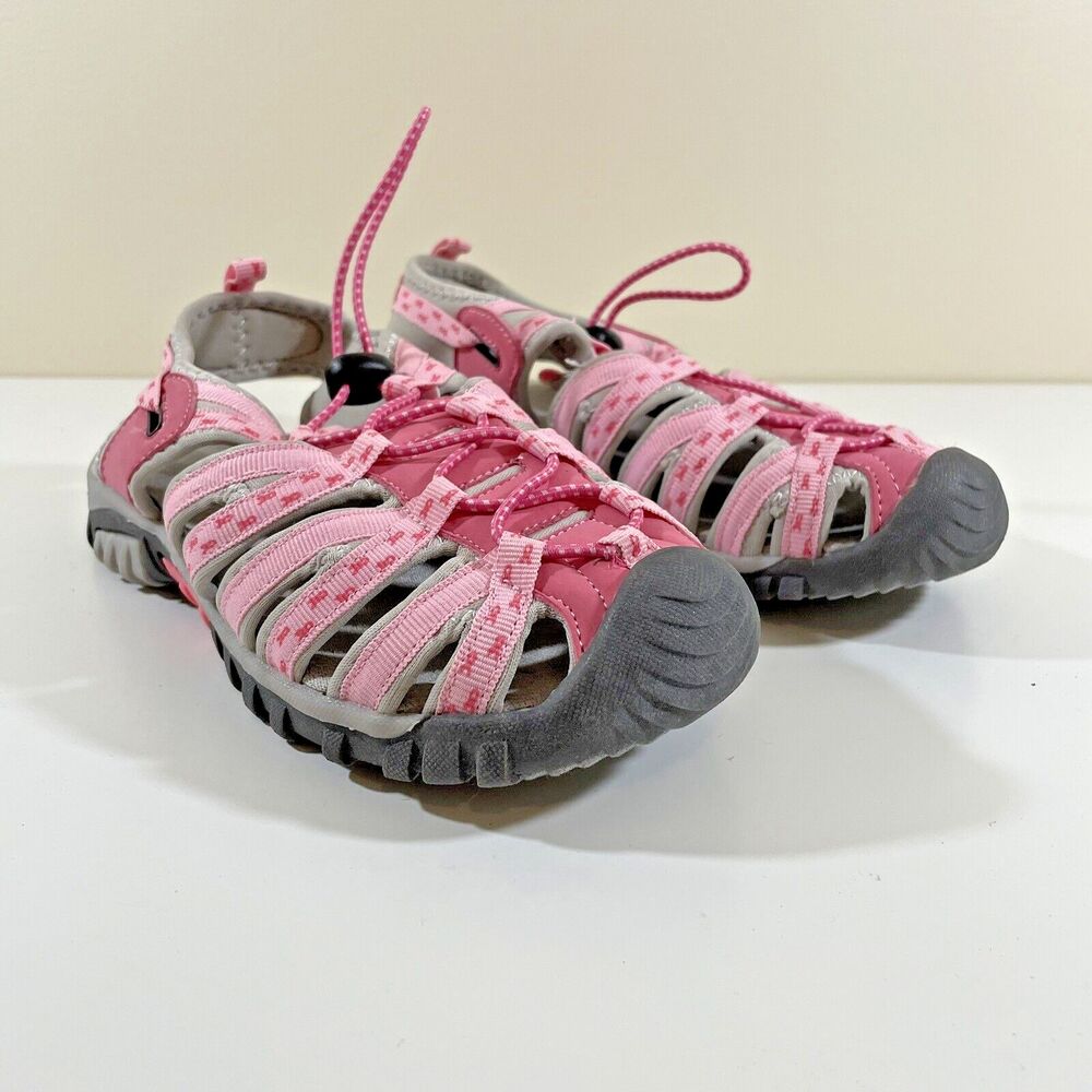Women's Sports Hiking Walking Sandals Size 6 Breast Cancer Awareness Pink/Gray